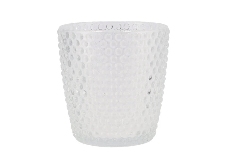 Glas Topf mit Punkte 13x13cm,KR350366
