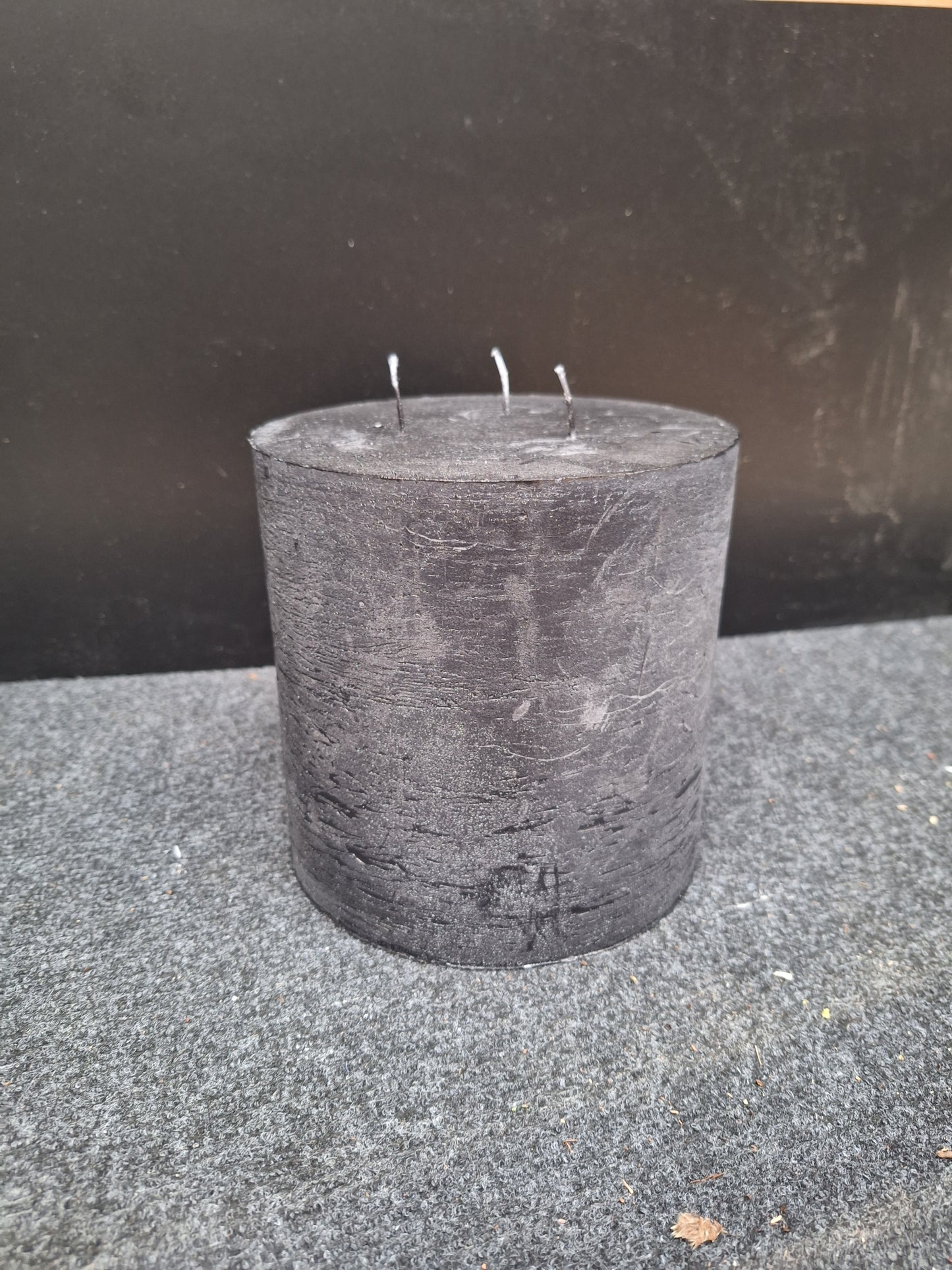 BB031515510 3 docht Kerze 15x15cm metallic dunkel grau