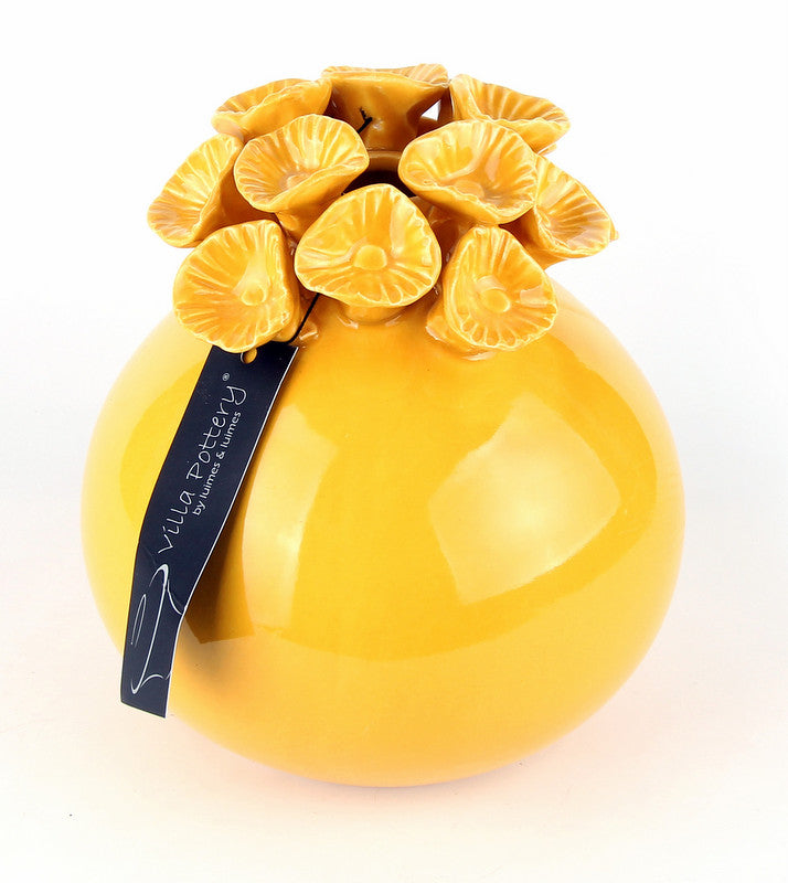 Vase Blumenknospe Kikie gelb