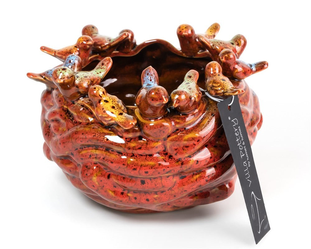 Vogelnesttopf rot