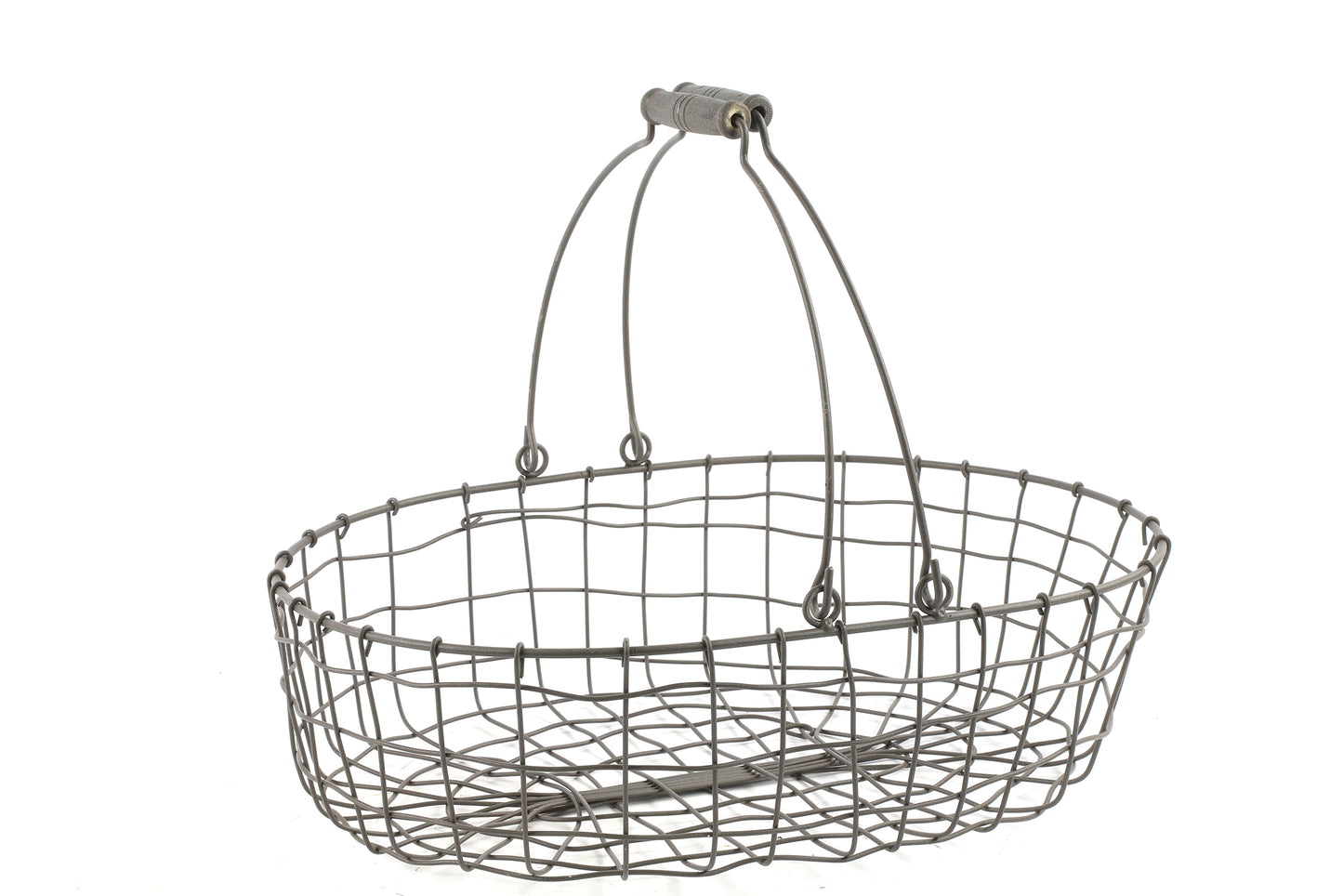 Metal Korb oval grau M,37x27x10cm, DS773757