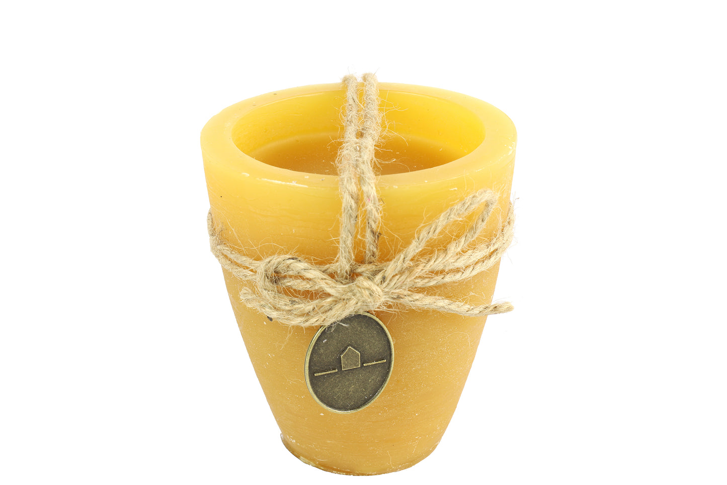 Kerze Becher rd 8cm,Tonnie S amber, L8B8H9cm