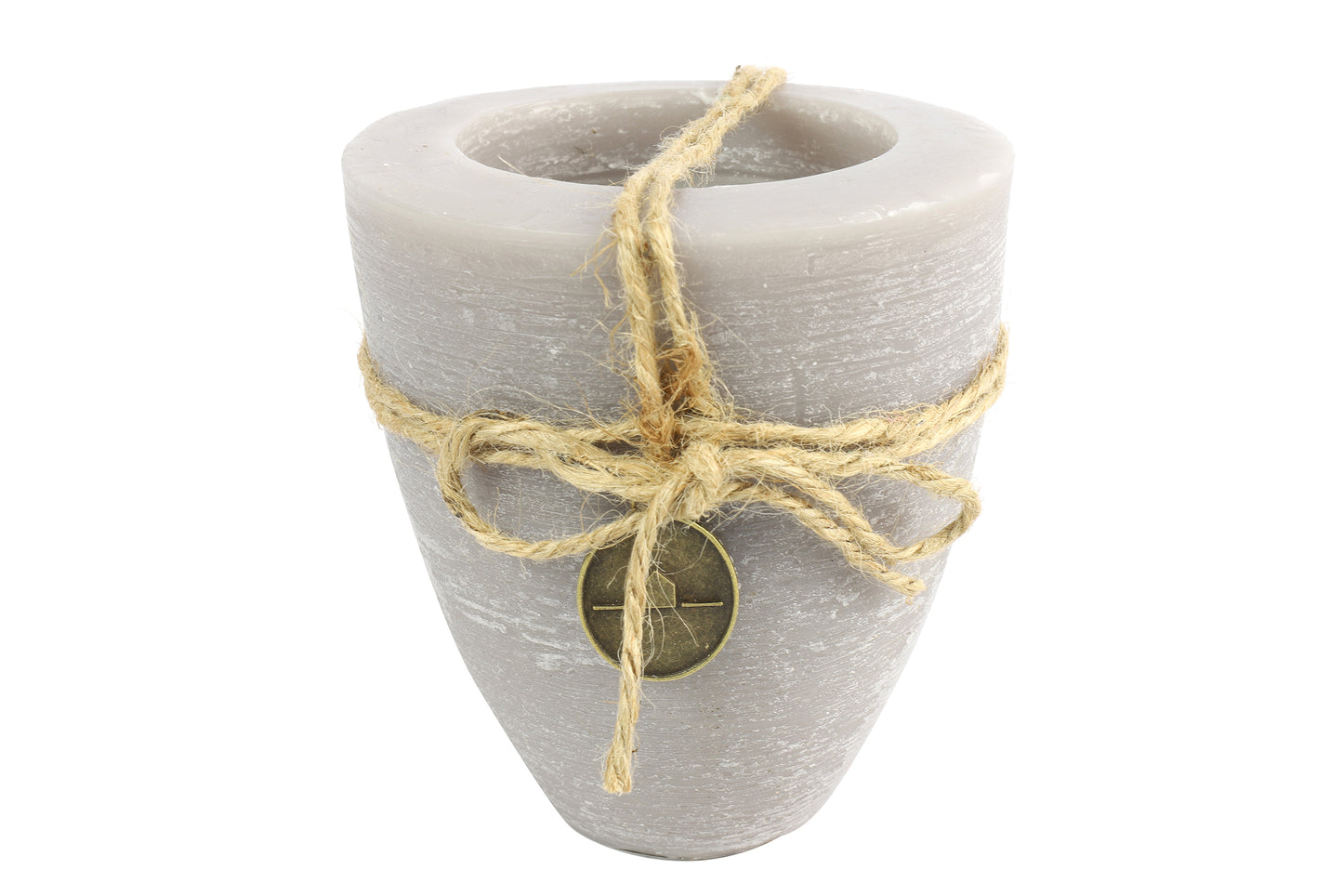 Kerze Becher rd 10cm, Tonnie l grau, L10,2B10,2H11,2cm