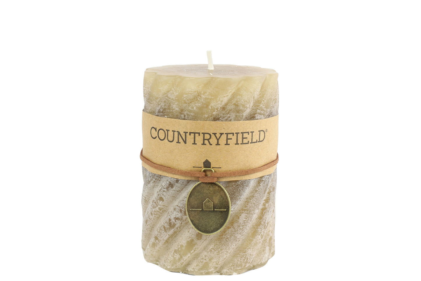 Kerze Spirale rd 7,5cm, Tonnie S beige, L7,5B7,5H7,5cm