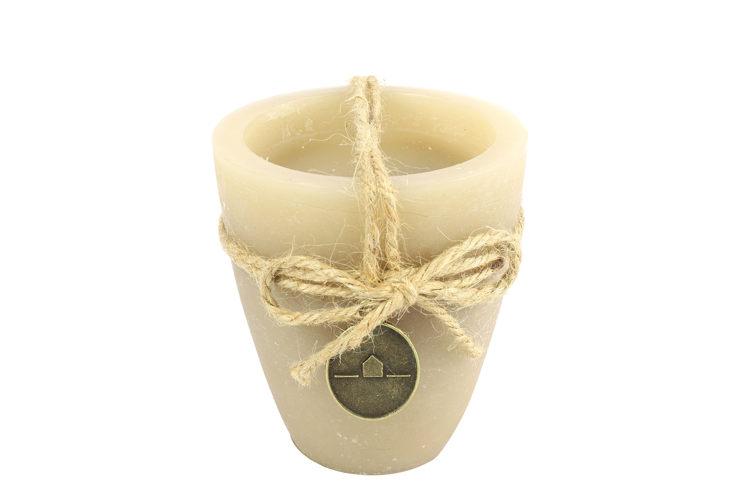 Kerze Becher rd 8cm, Tonnie S beige, L8B8H9cm