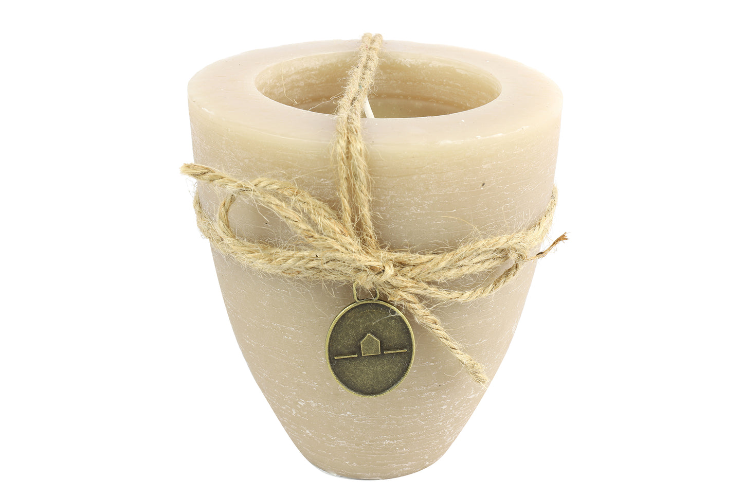 Kerze Becher rd 8cm, Tonnie L beige, L10,2B10,2H11,2cm