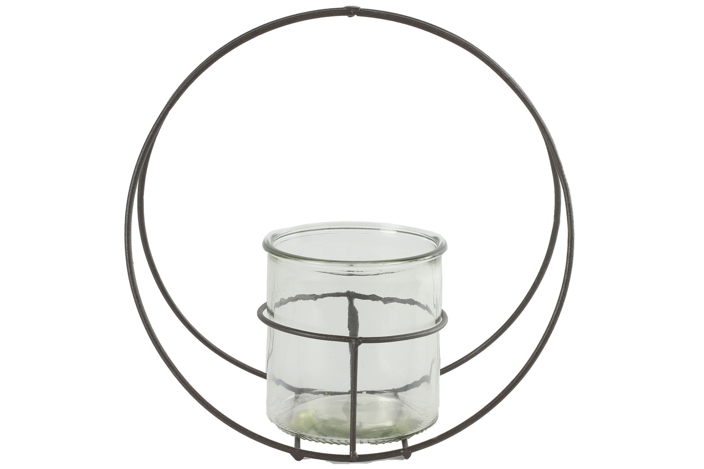 Blumentopf in Halter metal grau, H28cm