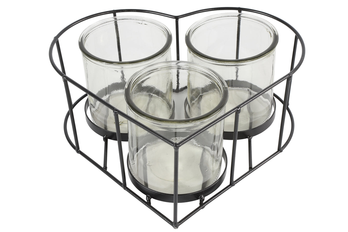 Blumentopf metal mit Glas 3x grau,L22.5xB26cm H14cm,DS792887