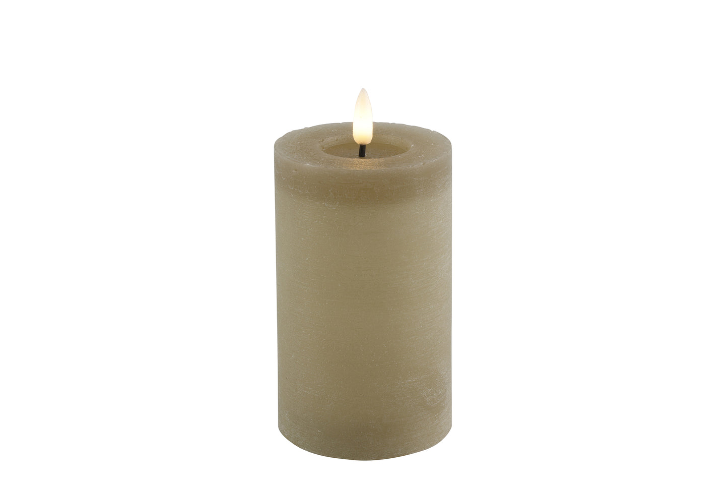 Stumpenkerze Rustikal 7,5cm,LED rd Lyon L beige,L7,5B7,5H15cm