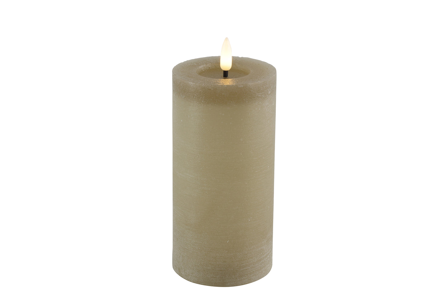 Stumpenkerze Rustikal 7,5cm,LED rd Lyon L beige,L7,5B7,5H15cm