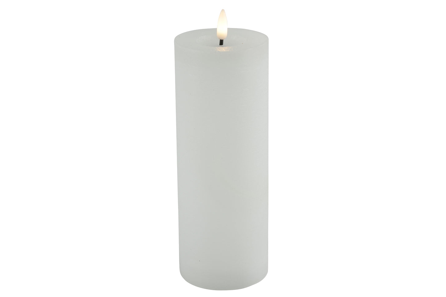 Stumpenkerze Rustikal 7,5cm,LED rd Lyon XL weiss, L7,5B7,5H20cm