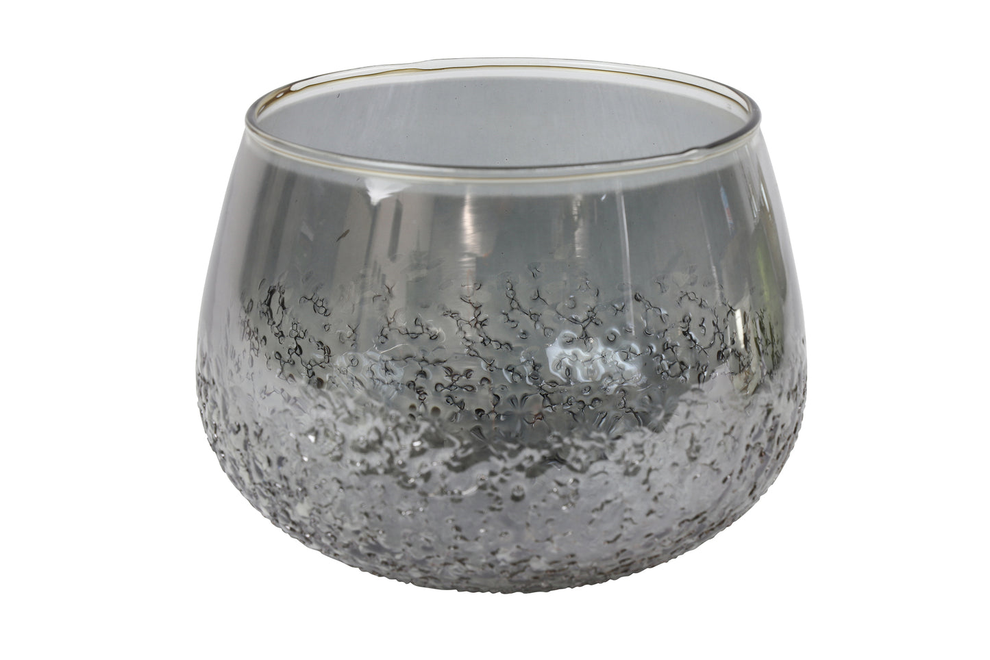 Teelicht rd Carlein M grau L16B16H12,5cm