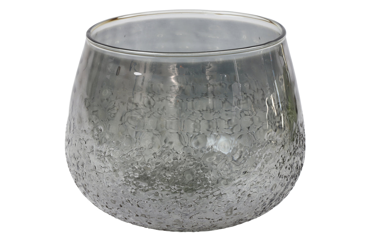 Teelicht rd Carlein L grau L20B20H16cm