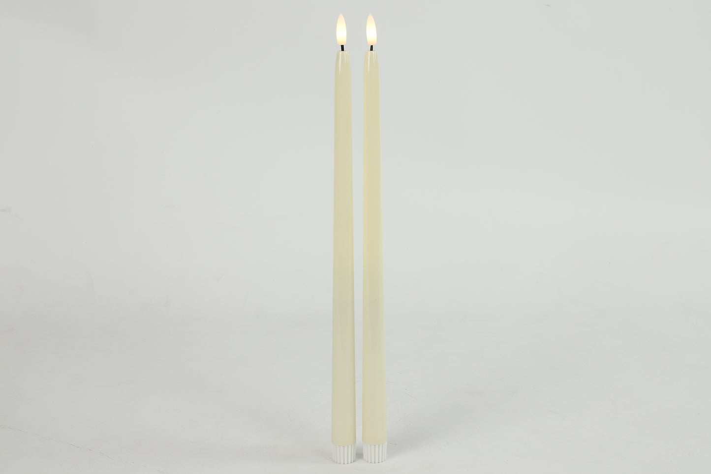 Tischkerze gotisch 2,2cm,LED rd Elegance L s/2 creme H38cm