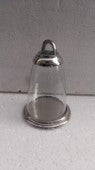 Glas Glocke Teelicht small Alu