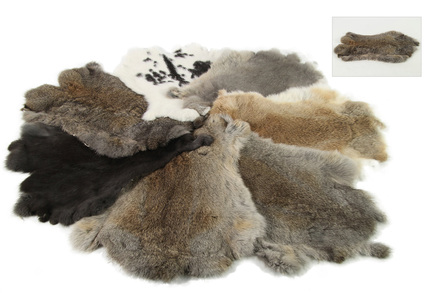 Pelz Kaninchen naturel sortiert L40cm B30cm ,DS748748