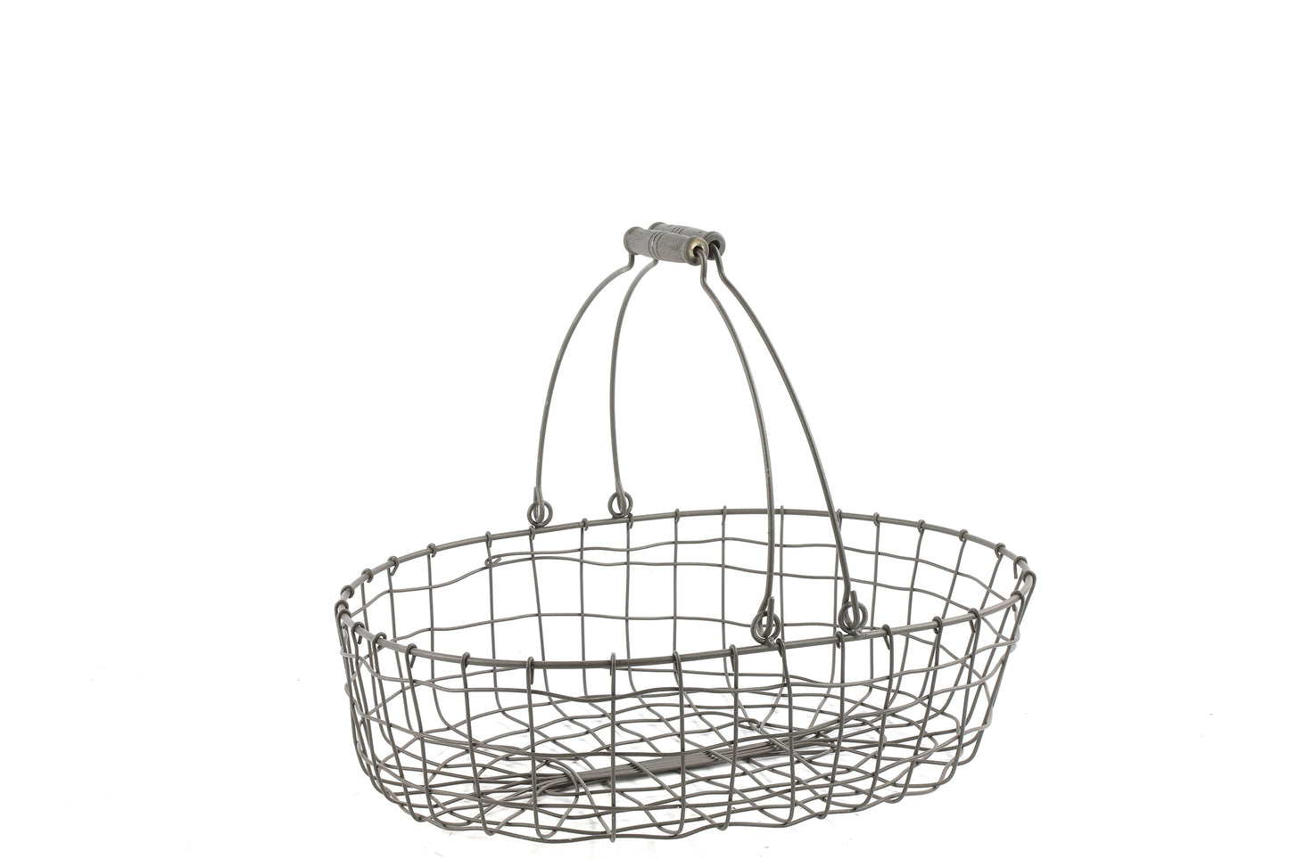 Metal Korb oval grau,29x19x8cm, DS773756