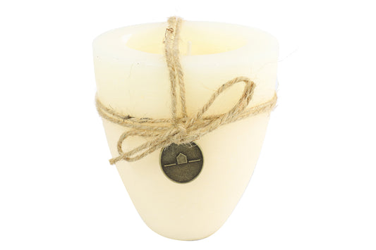 Kerze Becher rd 10cm, Tonnie L creme, L10,2B10,2H11,2cm