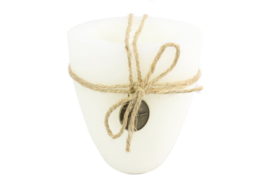 Kerze Becher rd 10cm, Tonnie L creme, L10,2B10,2H11,2cm