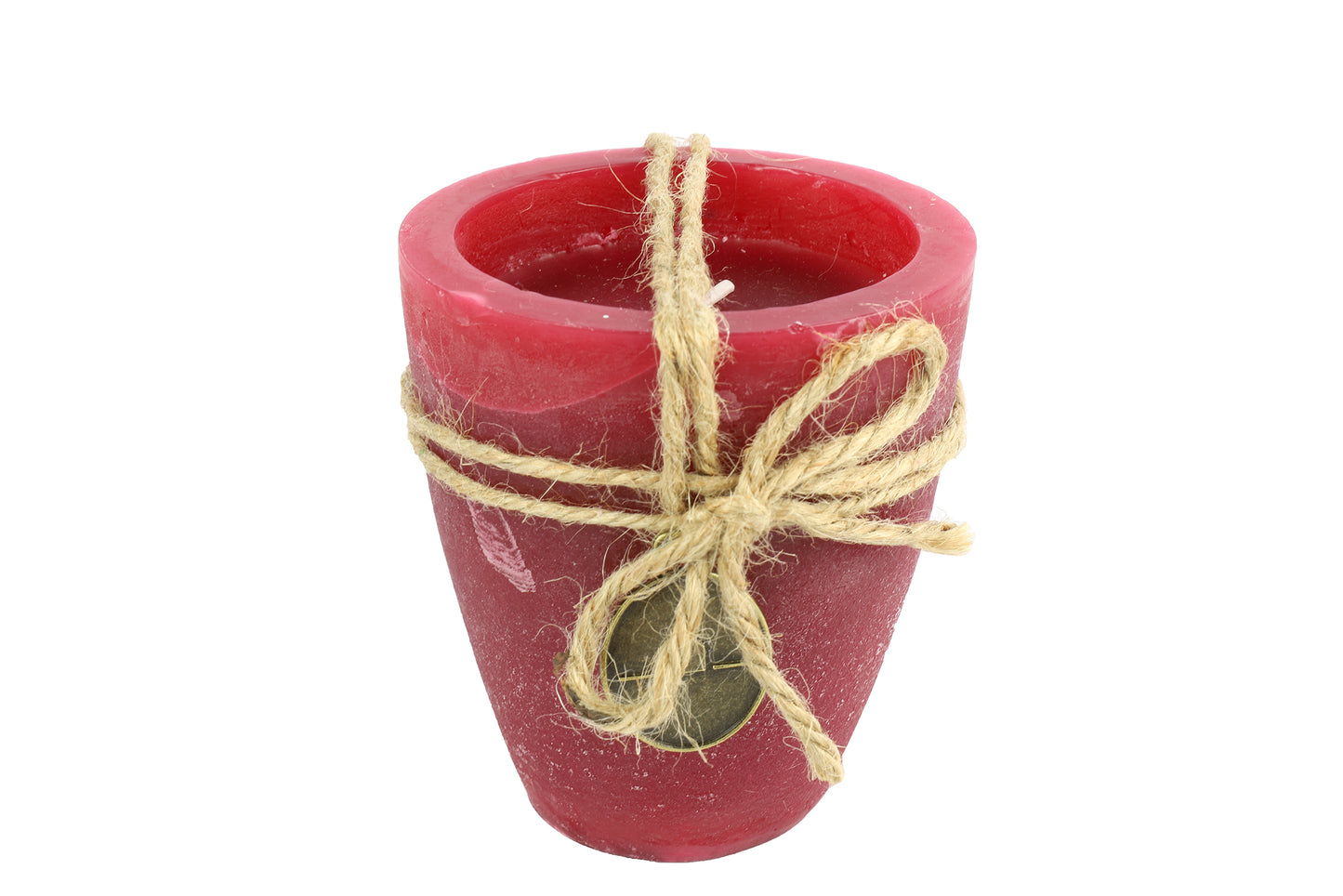 Kerze Becher rd 8cm, Tonnie S rot, L8B8H9cm