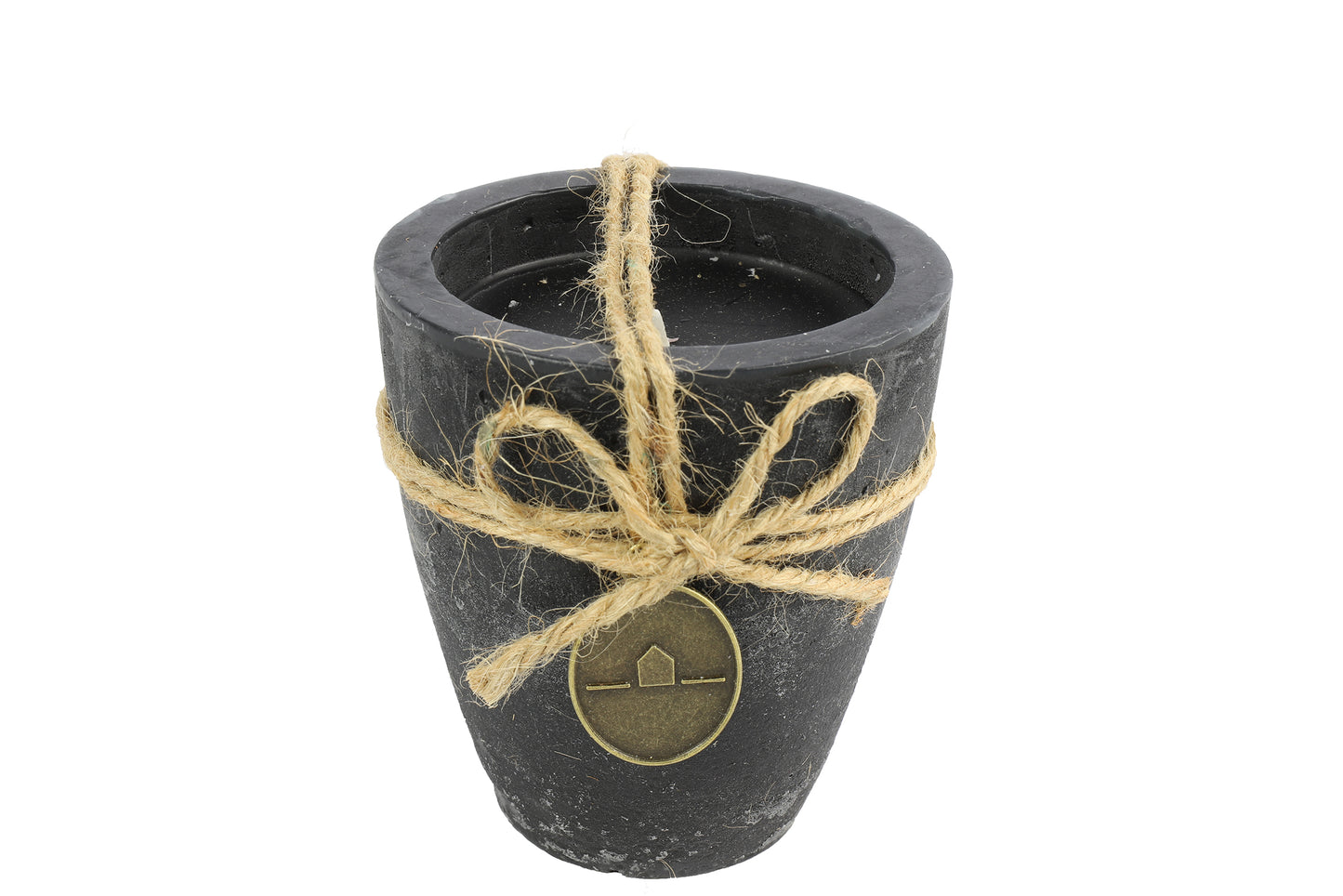 Kerze Becher rd 8cm, Tonnie S schwarz, L8B8H9cm