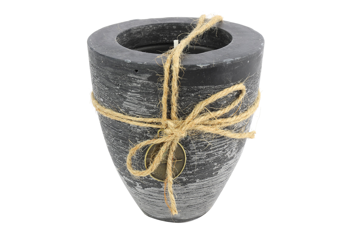 Kerze Becher rd 8cm, Tonnie L schwarz, L10,2B10,2H11,2cm