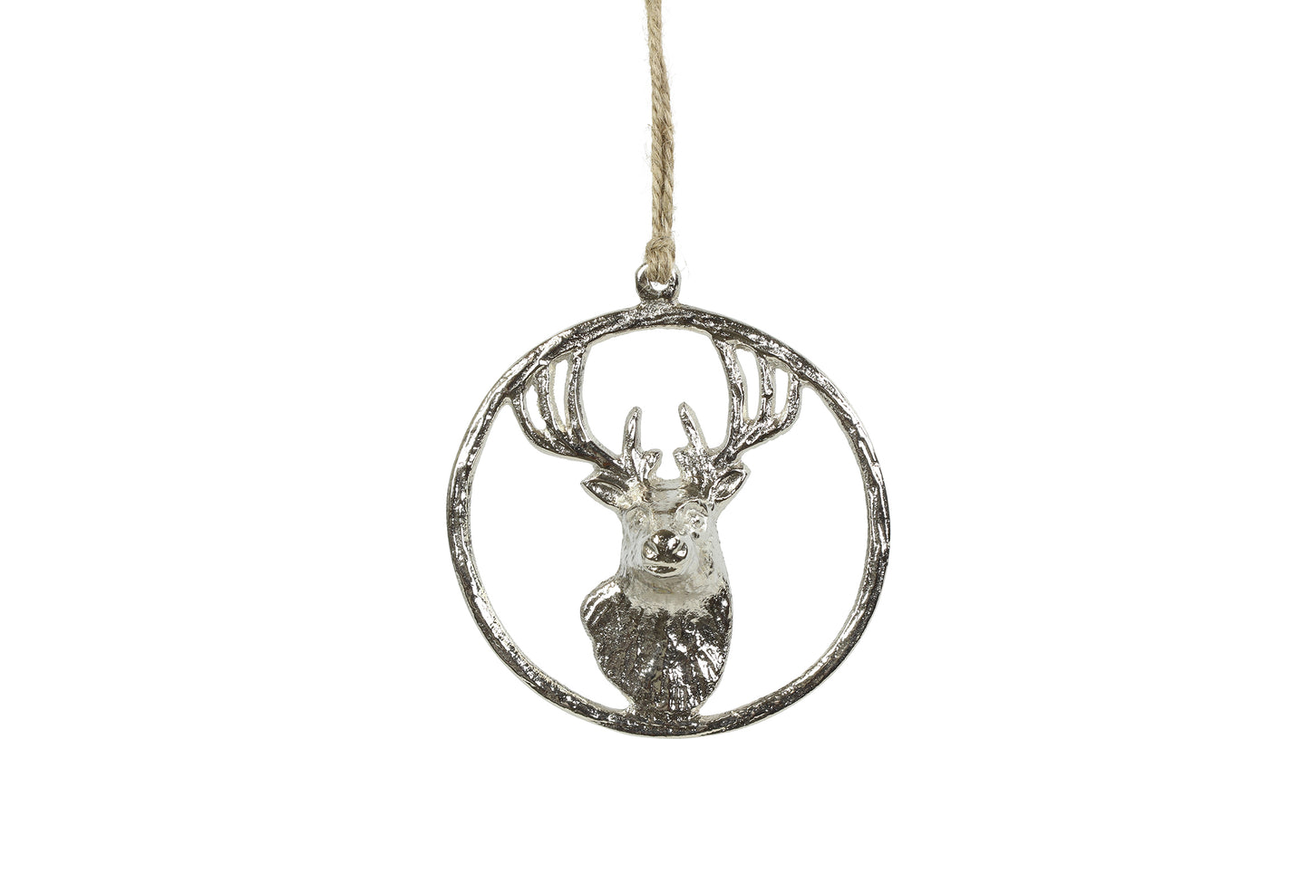 Weihnachtshänger Hirschkopf  L  silber L2B8,5H8,5cm