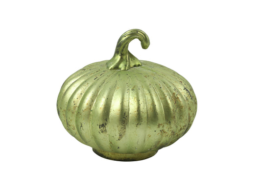 Ornament Kürbis rd Honore M grün L11B11H10