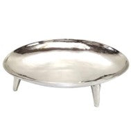 Schale Alu auf Fuss silber Oval